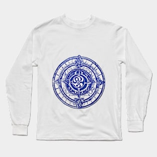 Mystical Blue Mandala Artwork No. 918 Long Sleeve T-Shirt